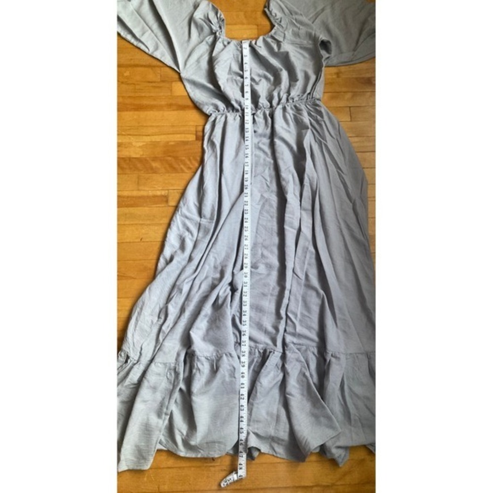 Gray Off Shoulder Costume Maxi Dress with Metal Snake Ring Belt Cosplay